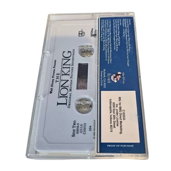 Disney The Lion King Original Motion Picture Soundtrack Cassette Tape 1994 Vtg - Picture 2 of 11